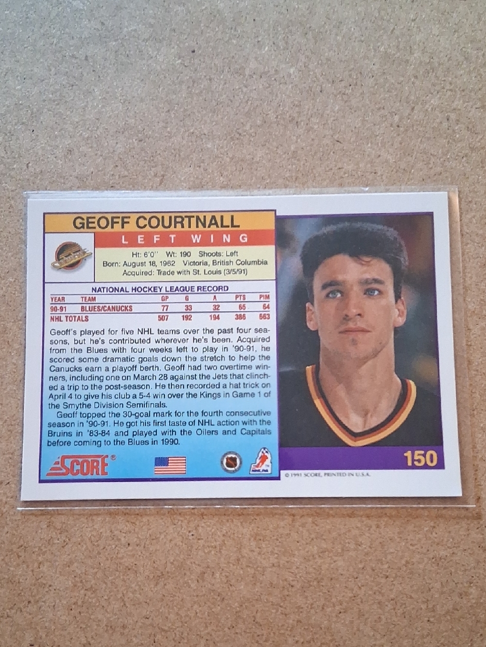 Russ & Geoff Courtnall NHL Hockey Trading Cards - Picture 8 of 13